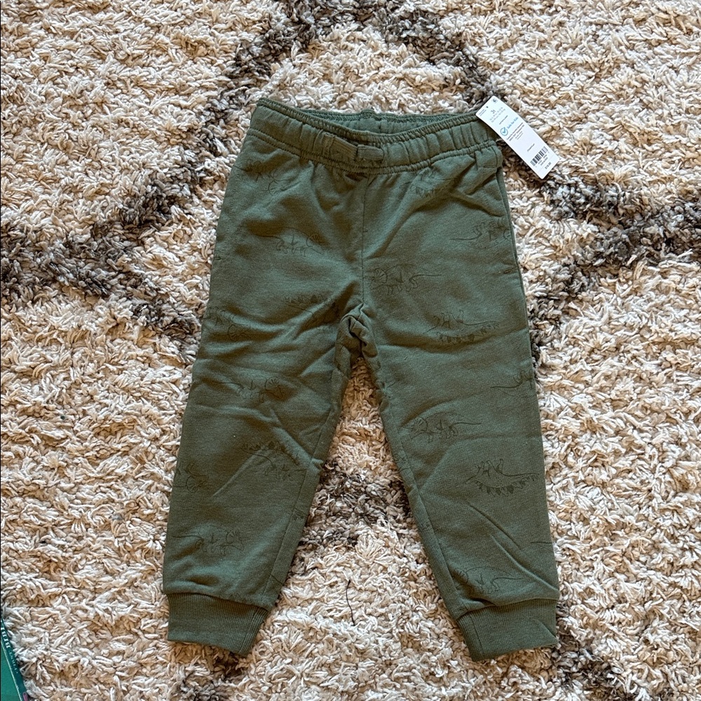 NWT Carters Toddler Size 3T Green Jogger Pants